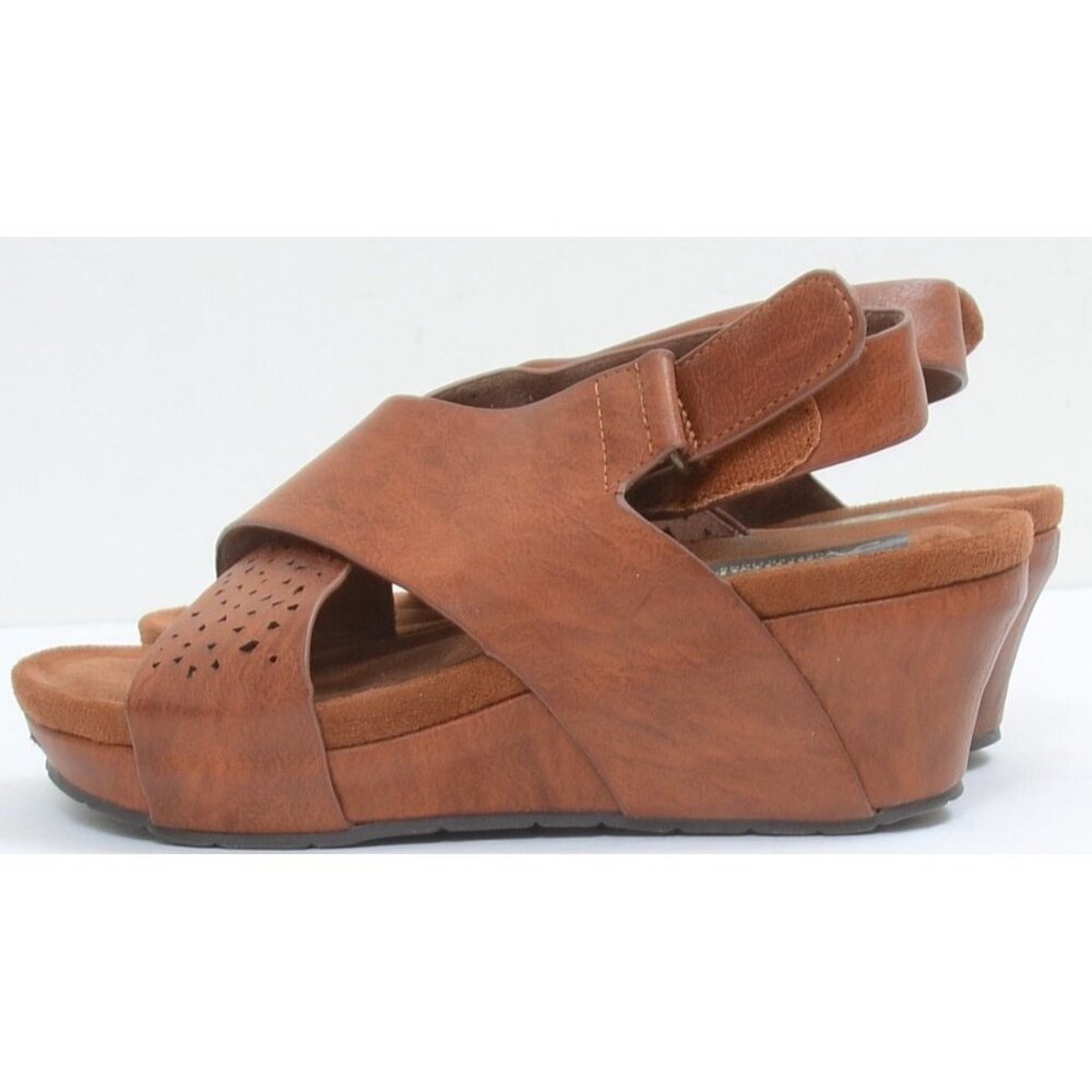 Natural Reflections Marsha Wedge Sandals Vegan Leather Boho Beachy Summer Sz 7 - Picture 6 of 9